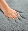 Silver Solidal Microfiber 3 x 5 Feet Machine Made Carpet