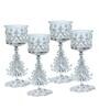 Decorative Silver Glass Set Of 4 Votive Tealight Candle Holder With Stand