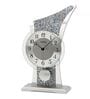 Small Silver & White Glass Table Clock