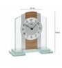 Silver & White Glass Table Clock