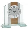Silver & White Glass Table Clock