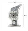Small Silver & White Glass Table Clock