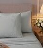 Silver Grey 400TC  Solid Embroidery Superking Bedsheet with 2 Pillow Covers