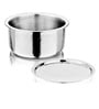 Silver Hammered Triply Stainless Steel 16cm Induction and Gas Stove Friendly Tope/Patila with Lid