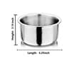 Silver Hammered Triply Stainless Steel 16cm Induction and Gas Stove Friendly Tope/Patila with Lid