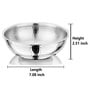 Silver Hammered Triply Stainless Steel 18cm Induction and Gas Stove Friendly Tope