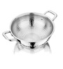 Silver Hammered Triply Stainless Steel 28cm Deep Kadhai with Stainless Steel Lid