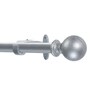 Silver Iron Solid (144 Inches) Curtain Rod with Accessories