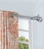 Silver Iron Solid (144 Inches) Curtain Rod with Accessories