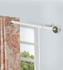 Silver Iron Solid (144 Inches) Curtain Rod with Accessories