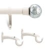 Silver Iron Solid (144 Inches) Curtain Rod with Accessories