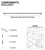 Silver Iron Solid (144 Inches) Curtain Rod with Accessories