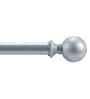 Silver Iron Solid (144 Inches) Curtain Rod with Accessories