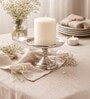 Silver Metal Pillar Candle Holders Set Of 2