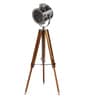 Silver Metal Shade Tripod Floor Lamp with Beige Base