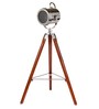 Silver Metal Shade Tripod Floor Lamp with Brown Base