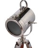Silver Metal Shade Tripod Floor Lamp with Brown Base