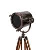 Kepler Silver Metal Shade Tripod Floor Lamp With Teak wood Base