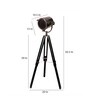 Kepler Silver Metal Shade Tripod Floor Lamp With Teak wood Base
