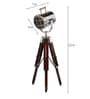 Silver Metal Shade Tripod Table Lamp with Brown Base