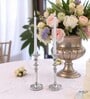 Silver Metal Taper Candle Holders Set Of 2