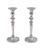Silver Metal Taper Candle Holders Set Of 2