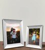 Silver Metal Wall Hanging/Table Top Photo Frames, Set of 2