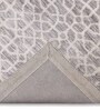 Silver Microfibre Geometric 4 x 6 Feet Hand Woven Carpet