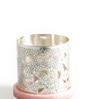 Silver Mogra Tealight Holder with Pink Base