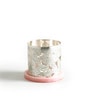 Silver Mogra Tealight Holder with Pink Base