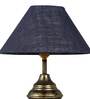 Groove Silver Natural Fiber Shade Night Lamp With Metal Base