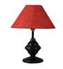 Silver Natural Fiber Shade Table Lamp With Black Base