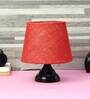 Silver Natural Fiber Shade Table Lamp With Black Base