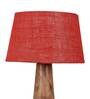Silver Natural Fiber Shade Table Lamp With Brown Base
