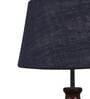 Silver Natural Fiber Shade Table Lamp With Brown Base