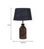 Silver Natural Fiber Shade Table Lamp With Brown Base