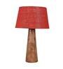 Silver Natural Fiber Shade Table Lamp With Brown Base