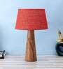 Silver Natural Fiber Shade Table Lamp With Brown Base