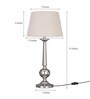 Castries Off White Cotton Shade Night Lamp With Metal Base