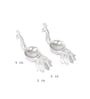 Silver Peacock Aluminum Tealight Holder Set of 2