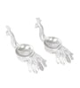 Silver Peacock Aluminum Tealight Holder Set of 2