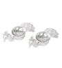 Silver Peacock Aluminum Tealight Holder Set of 2