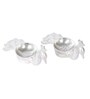 Silver Peacock Aluminum Tealight Holder Set of 2