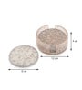 Set Of 4 Grey Resin Silver Petal Coaster