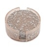 Set Of 4 Grey Resin Silver Petal Coaster