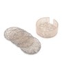 Set Of 4 Grey Resin Silver Petal Coaster