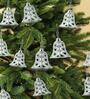 Silver Plastic (Pack of 12) Christmas Tree Hanging Bells