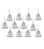 Silver Plastic (Pack of 12) Christmas Tree Hanging Bells