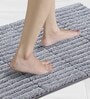 Silver Polyester 24X16 Inches Anti-Skid  Bath Mat