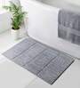 Silver Polyester 32X20 Inches Anti-Skid  Bath Mat